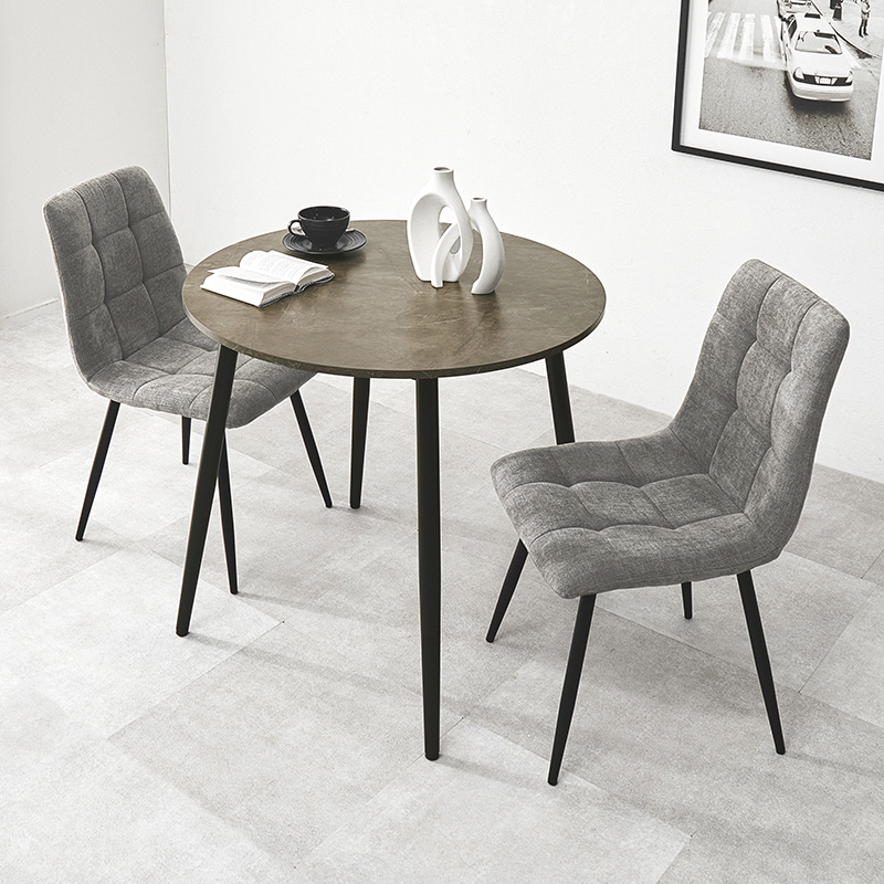 ダイニングテーブル 丸 直径80 天板80×80 ダイニング テーブル 丸型 食卓テーブル 2人用 2人 円 大理石調 モダン モノトーン セラミック風 食卓 デスク 机 BT-8542 q7431