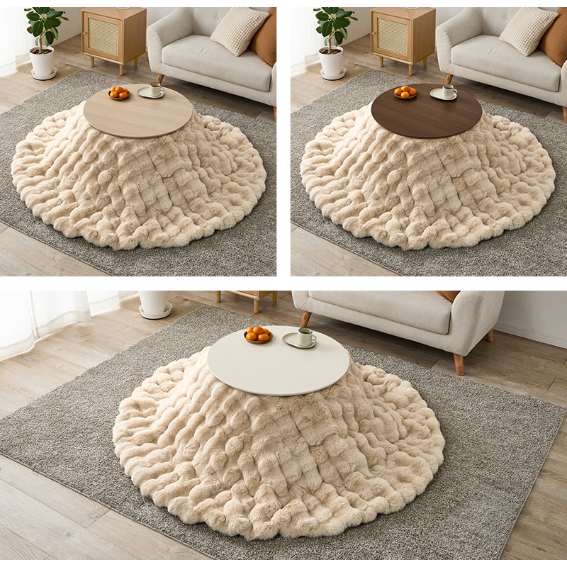 こたつテーブルセット 2点セット こたつ こたつセット 直径68 1人用 丸型 こたつ布団 こたつテーブル 円形 一人用 折りたたみ コタツ 木目調 ブラーナ ルナ ブラーナルナ bhiyoto57lu