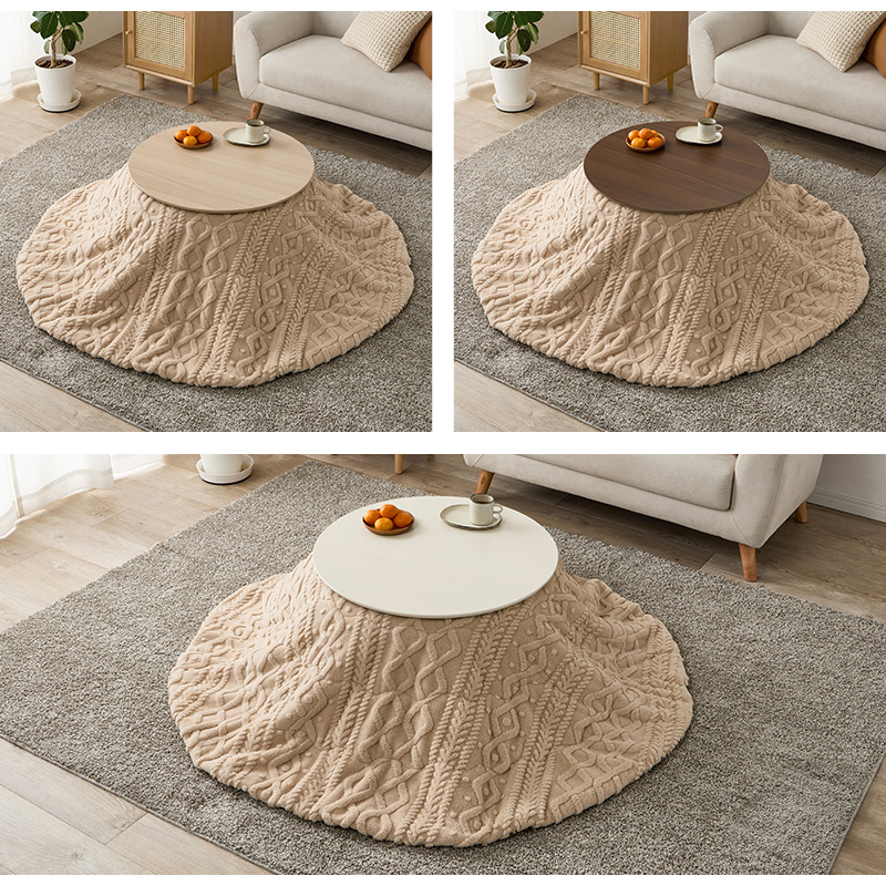 こたつテーブルセット 2点セット こたつ こたつセット 直径68 1人用 丸型 こたつ布団 こたつテーブル 円形 一人用 折りたたみ コタツ 木目調 ブラーナ モクモク ブラーナモクモク bhiyoto57mo