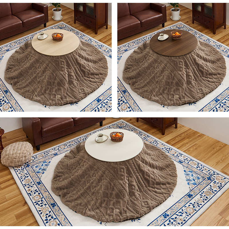 こたつテーブルセット 2点セット こたつ こたつセット 直径68 1人用 丸型 こたつ布団 こたつテーブル 円形 一人用 折りたたみ コタツ 木目調 ブラーナ モクモク ブラーナモクモク bhiyoto57mo