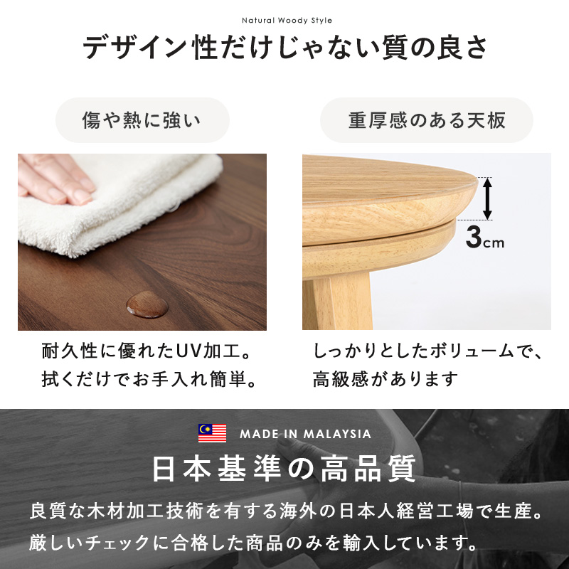 こたつ こたつテーブル こたつセット 2点セット 直径105cm こたつ布団セット 円形 おしゃれ ナチュラル 円卓 丸い 北欧 省エネ 木目 クライス モクモク クライスU105モクモク bkiyoasi094mo