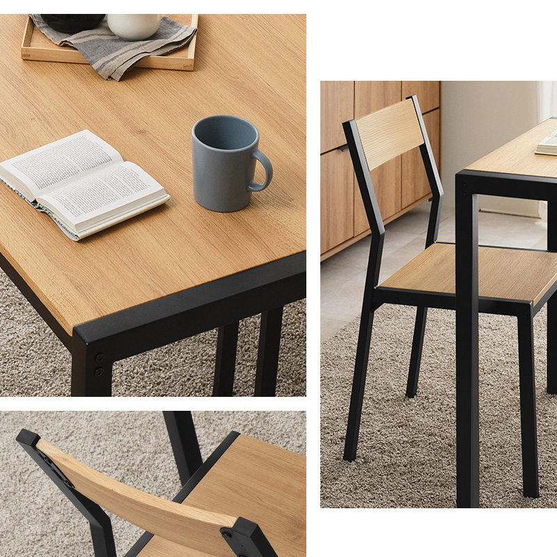 ダイニングテーブルセット 3点セット 幅70cm 2人用 正方形 アイアン 木目調 チェア付き コンパクト 省スペース 一人暮らし おしゃれ 北欧 LDS-4863 q3752