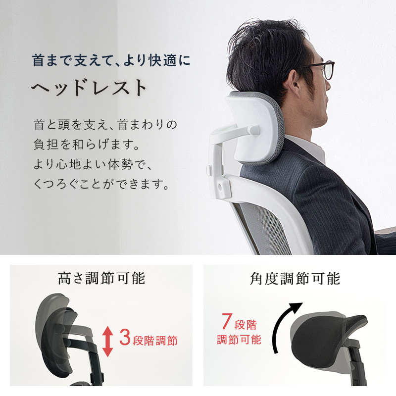 オフィスチェア メッシュ チェア ヘッドレスト付 おしゃれ デスクチェア 自宅 オフィス 腰痛 パソコンチェア ロッキングチェア LHC-4411H q3300