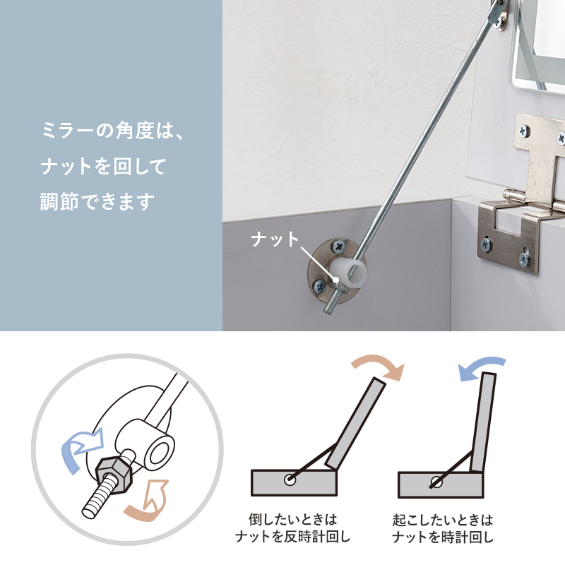 ドレッサー デスク LEDライト付き 幅80cm スツール付き 2WAY おしゃれ かわいい 鏡台 化粧台 コスメ収納 引き出し付き コンセント付き ミラー付き MD-5844 q4733