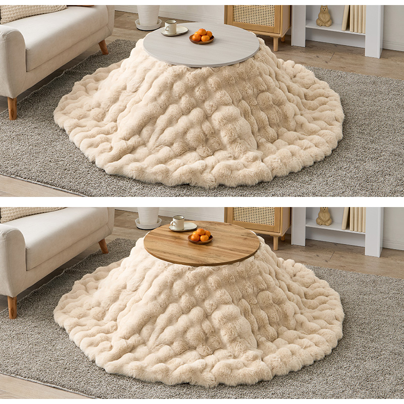 こたつテーブルセット 2点セット こたつ こたつセット こたつテーブル こたつ布団 テーブル セット 洗える 丸型 コタツ 折りたたみ 木目調 モネ68 ルナ bmenu57s3