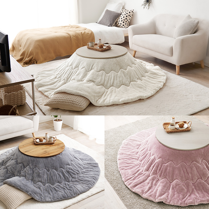 こたつテーブルセット 2点セット こたつ こたつセット こたつテーブル こたつ布団 テーブル セット 洗える 丸型 コタツ 折りたたみ 木目調 モネ68 メレンゲ bmenu57s2