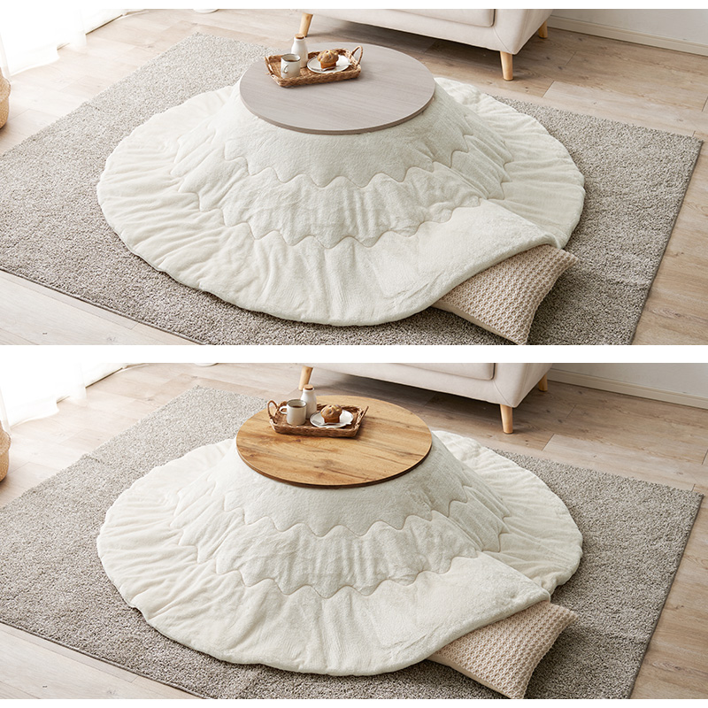 こたつテーブルセット 2点セット こたつ こたつセット こたつテーブル こたつ布団 テーブル セット 洗える 丸型 コタツ 折りたたみ 木目調 モネ68 メレンゲ bmenu57s2