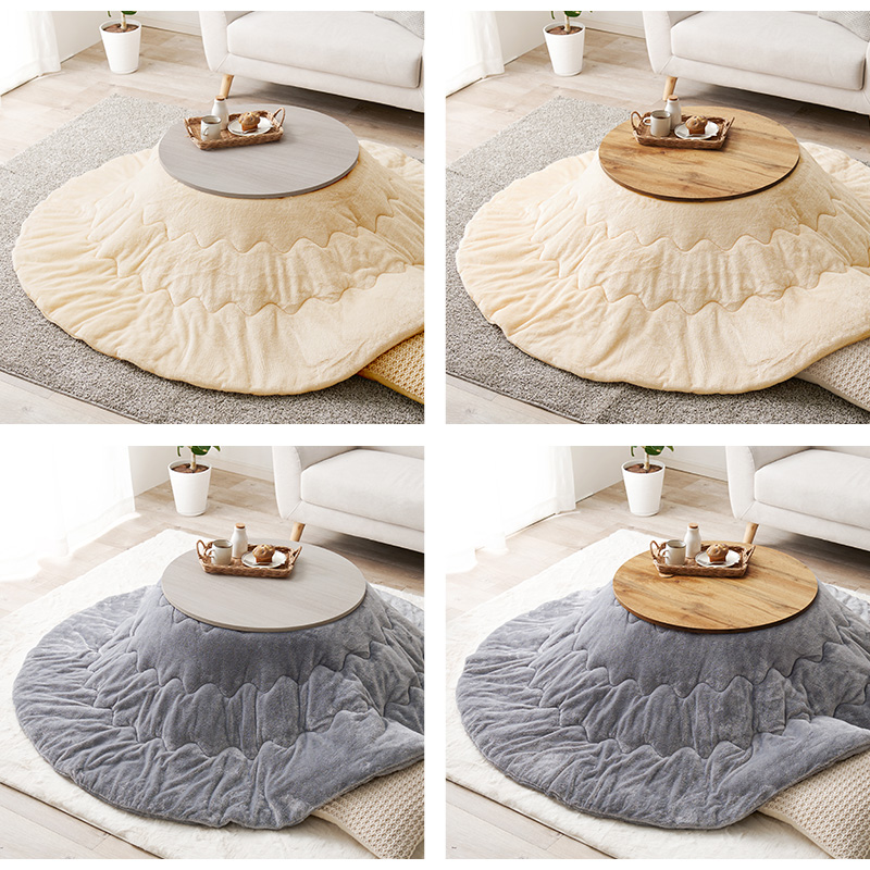 こたつテーブルセット 2点セット こたつ こたつセット こたつテーブル こたつ布団 テーブル セット 洗える 丸型 コタツ 折りたたみ 木目調 モネ68 メレンゲ bmenu57s2