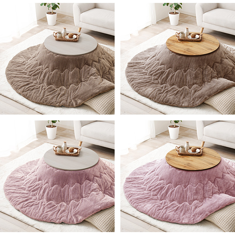 こたつテーブルセット 2点セット こたつ こたつセット こたつテーブル こたつ布団 テーブル セット 洗える 丸型 コタツ 折りたたみ 木目調 モネ68 メレンゲ bmenu57s2