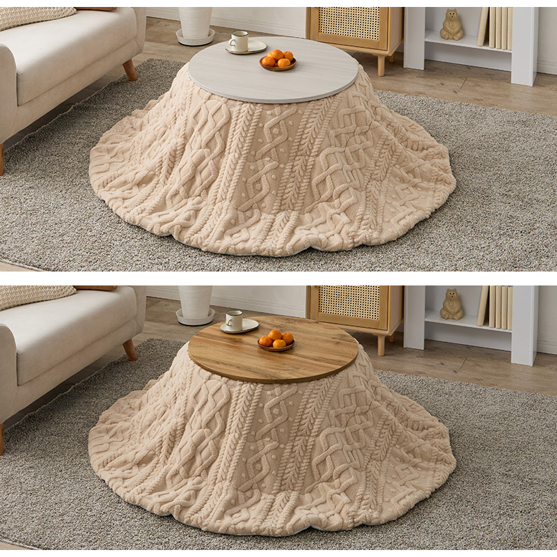 こたつテーブルセット 2点セット こたつ こたつセット こたつテーブル こたつ布団 テーブル セット 洗える 丸型 コタツ 折りたたみ 木目調 モネ68 モクモク bmenu57mo