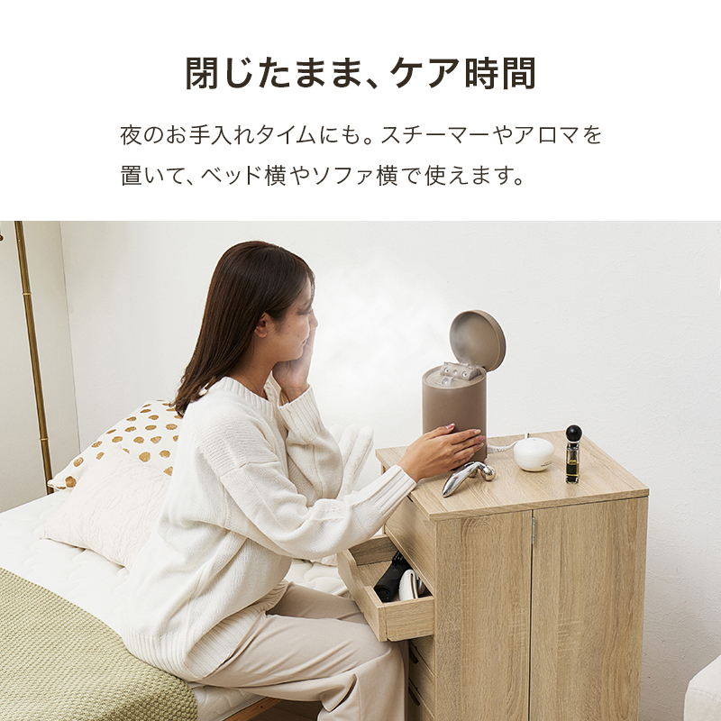 コスメワゴン ドレッサーワゴン 大容量 キャスター付き ミラー付き コンパクト スリム 化粧台 コスメ収納 メイクボックス 北欧 おしゃれ かわいい RD-1416 q0305