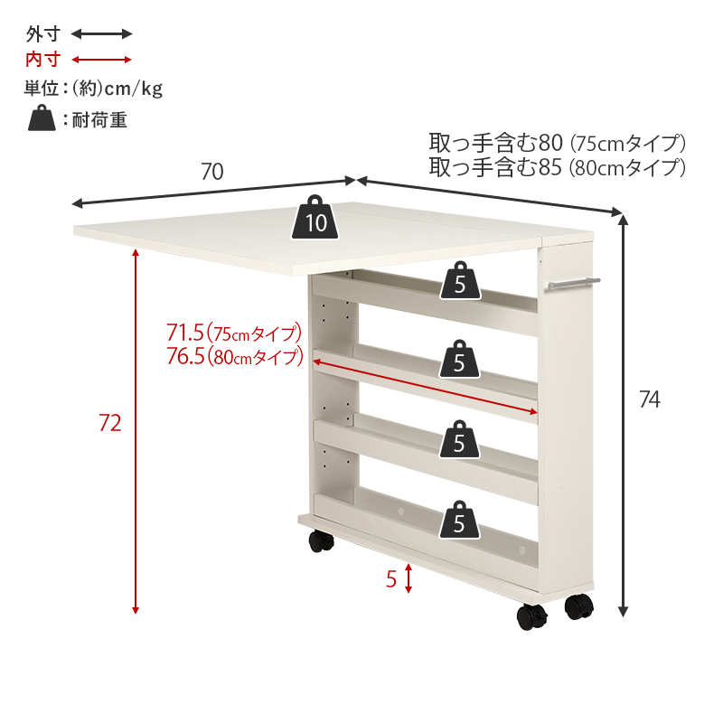 バタフライテーブル 伸縮 ダイニングテーブル 天板サイズ75/80cm用 折りたたみ 収納付き キャスター コンパクト 来客用 拡張テーブル 配膳 補助 RT-1805 RT-1806 q0795