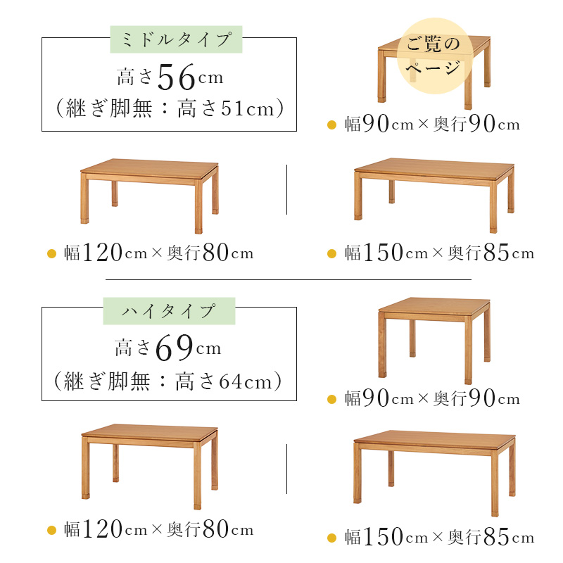 こたつ こたつテーブル おしゃれ ダイニングこたつ 幅90cm ミドル ミドルタイプ 単品 コタツ 炬燵 正方形 高さ調節 シェルタU-90M bsauriso89l