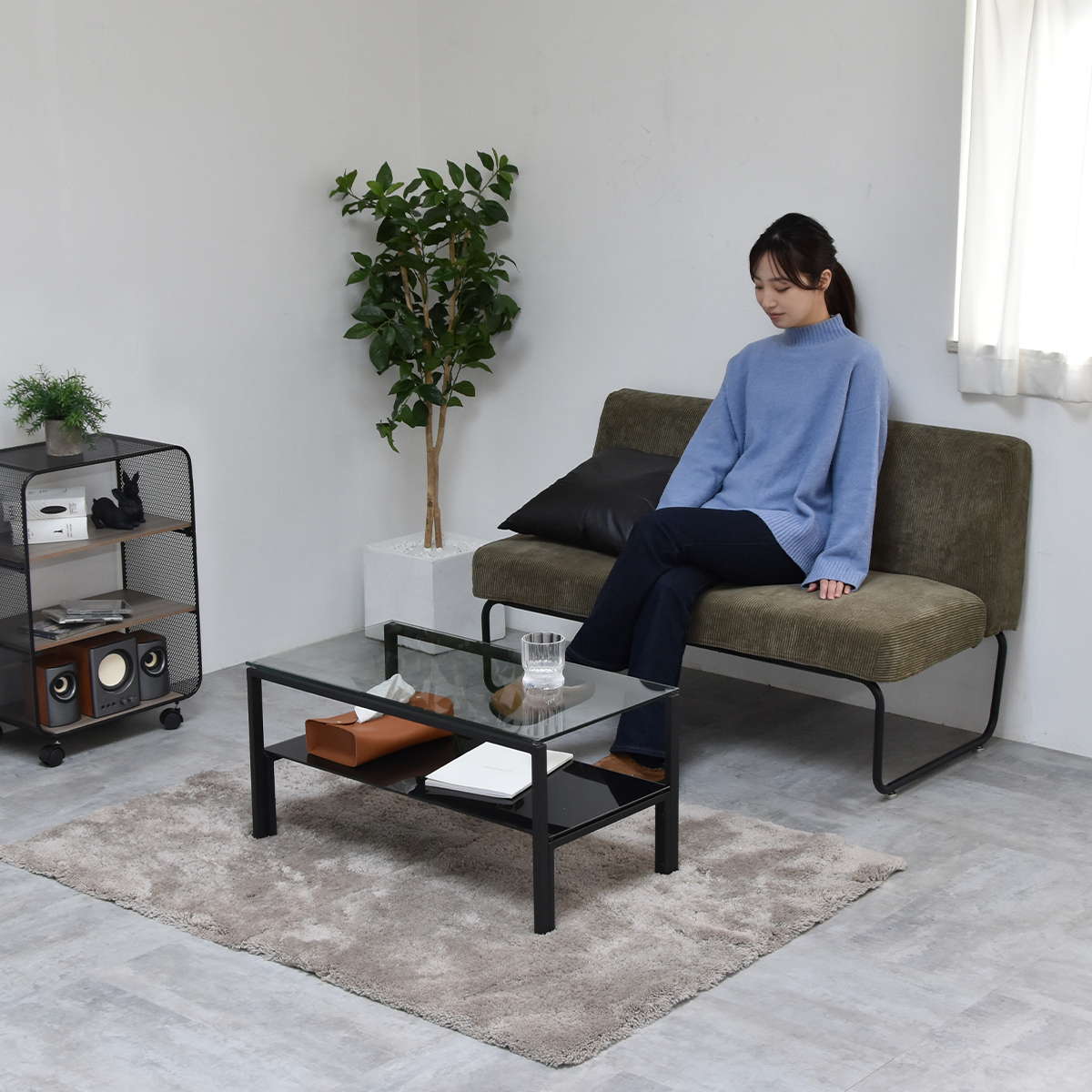 センターテーブル ガラステーブル ローテーブル 強化ガラス 75×40 天板 棚板 デザイン ガラスセンターテーブル Arca おしゃれ シンプル ONTB0293