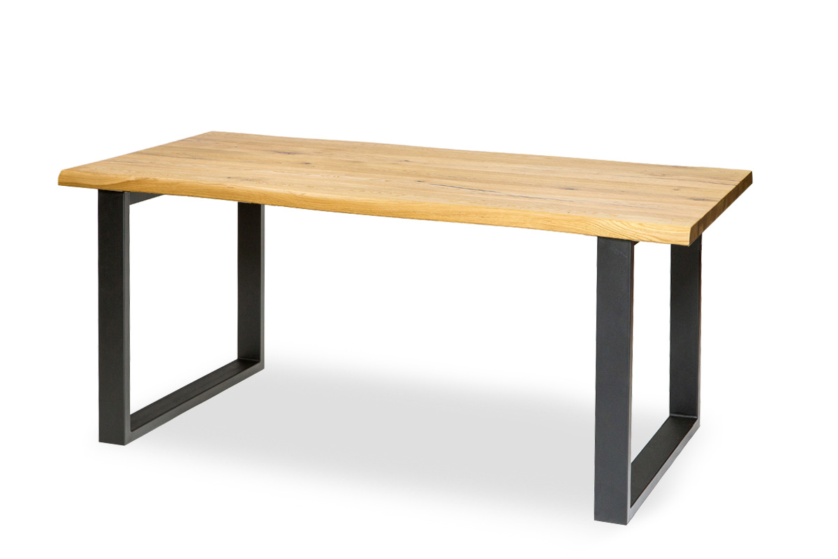 ダイニングテーブル ロッテルダム テーブル 160cm 180cm オーク材 耳付き インダストリアル 3mm厚突板 木製 テーブル E-comfort HW_TABLE160ML HW_TABLE160MLBR HW_TABLE180ML HW_TABLE180MLBR
