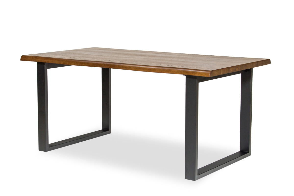 ダイニングテーブル ロッテルダム テーブル 160cm 180cm オーク材 耳付き インダストリアル 3mm厚突板 木製 テーブル E-comfort HW_TABLE160ML HW_TABLE160MLBR HW_TABLE180ML HW_TABLE180MLBR