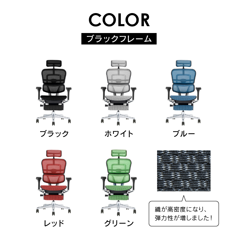 オフィスチェア エルゴヒューマン プロ2 オットマン ハイタイプ Ergohuman PRO2 Ottoman EHP2-LPL-5D-DR 在宅 リモート フットレスト 関家具 正規代理店