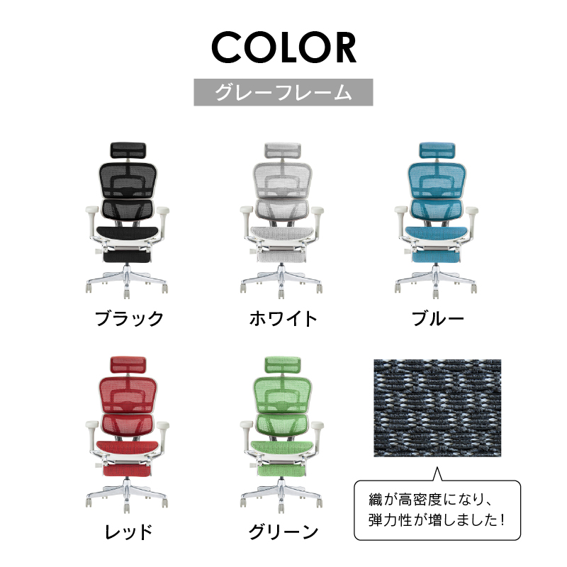 オフィスチェア エルゴヒューマン プロ2 オットマン ハイタイプ Ergohuman PRO2 Ottoman EHP2-LPL-5D-DR 在宅 リモート フットレスト 関家具 正規代理店