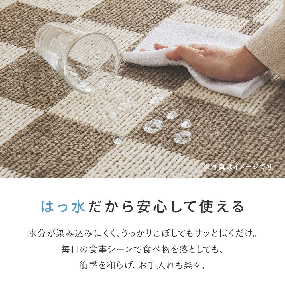 ダイニングラグ ダイニングマット ラグマット ラグ カーペット 約6畳弱 約240×330cm 日本製 防ダニ 抗菌 防臭 撥水 防汚 モダン 市松柄 モニカ 350127702x