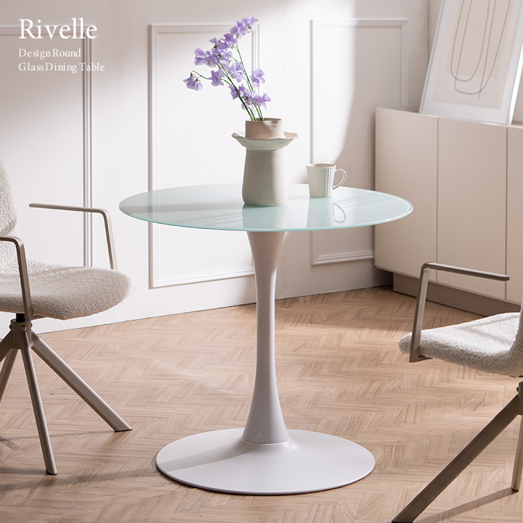ダイニングテーブル Rivelle リヴェル カフェテーブル 2人掛け 二人 ダイニング テーブル デスク 食卓 円形 ラウンドテーブル 韓国インテリア DNT-8082
