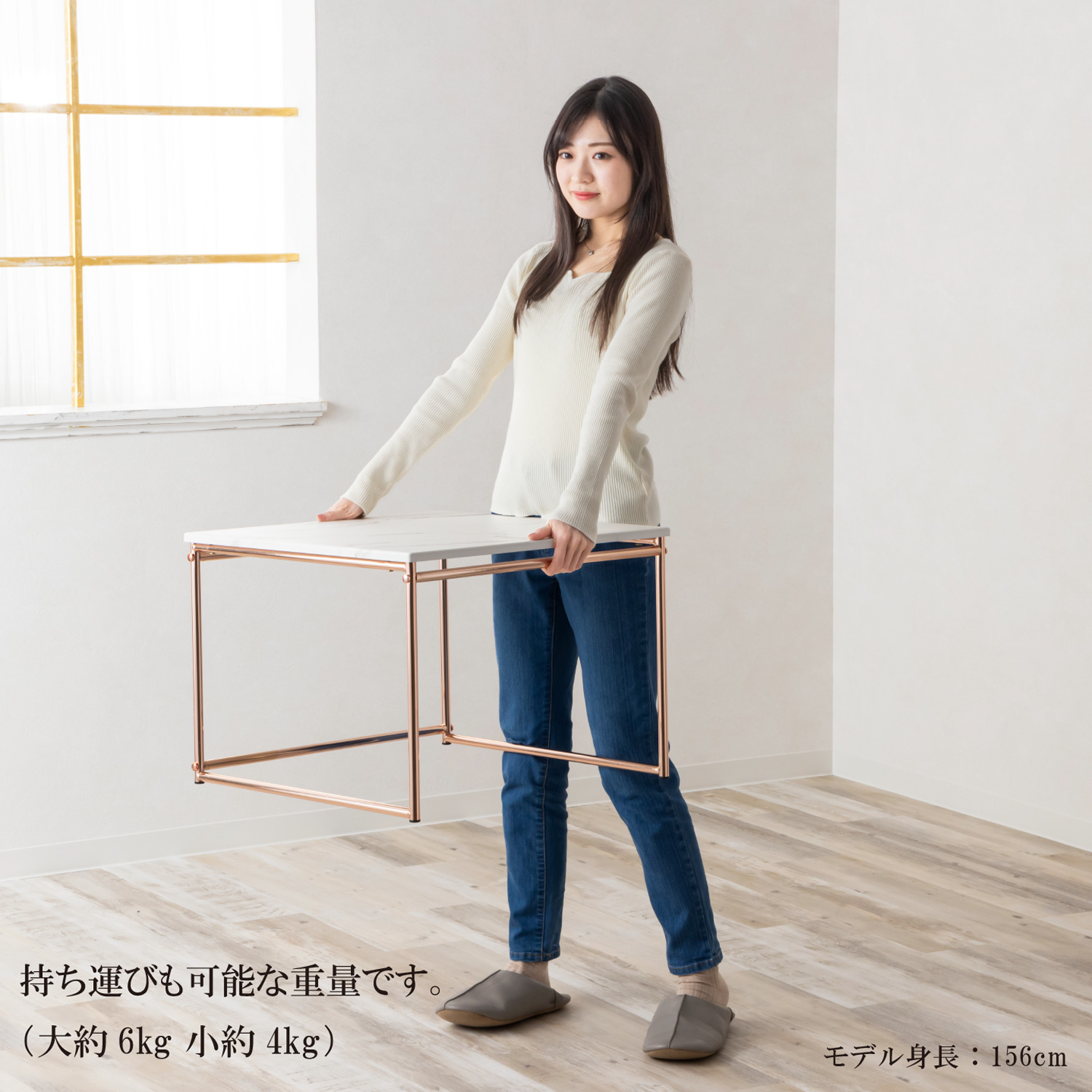 センターテーブル ネストテーブル 大 小 2台セットフリーテーブル ピンクゴールド 光沢 大理石柄 石目調 高級感 可愛い フェミニン おしゃれ 正方形 SIN-1103PG