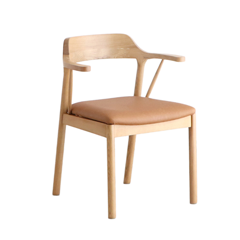 東馬（Tohma） ダイニングチェア アームチェア 木製 合成皮革 PVC