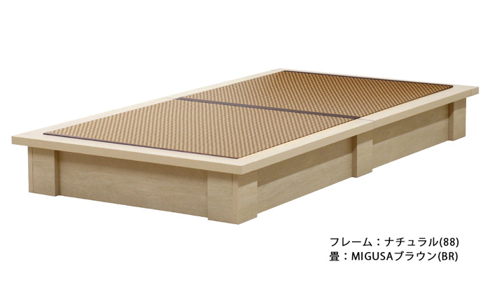 セキスイMIGUSA畳使用 国内生産デザイン畳ベッド(MIGUSA) 392 ダブル | 友澤木工 | 03