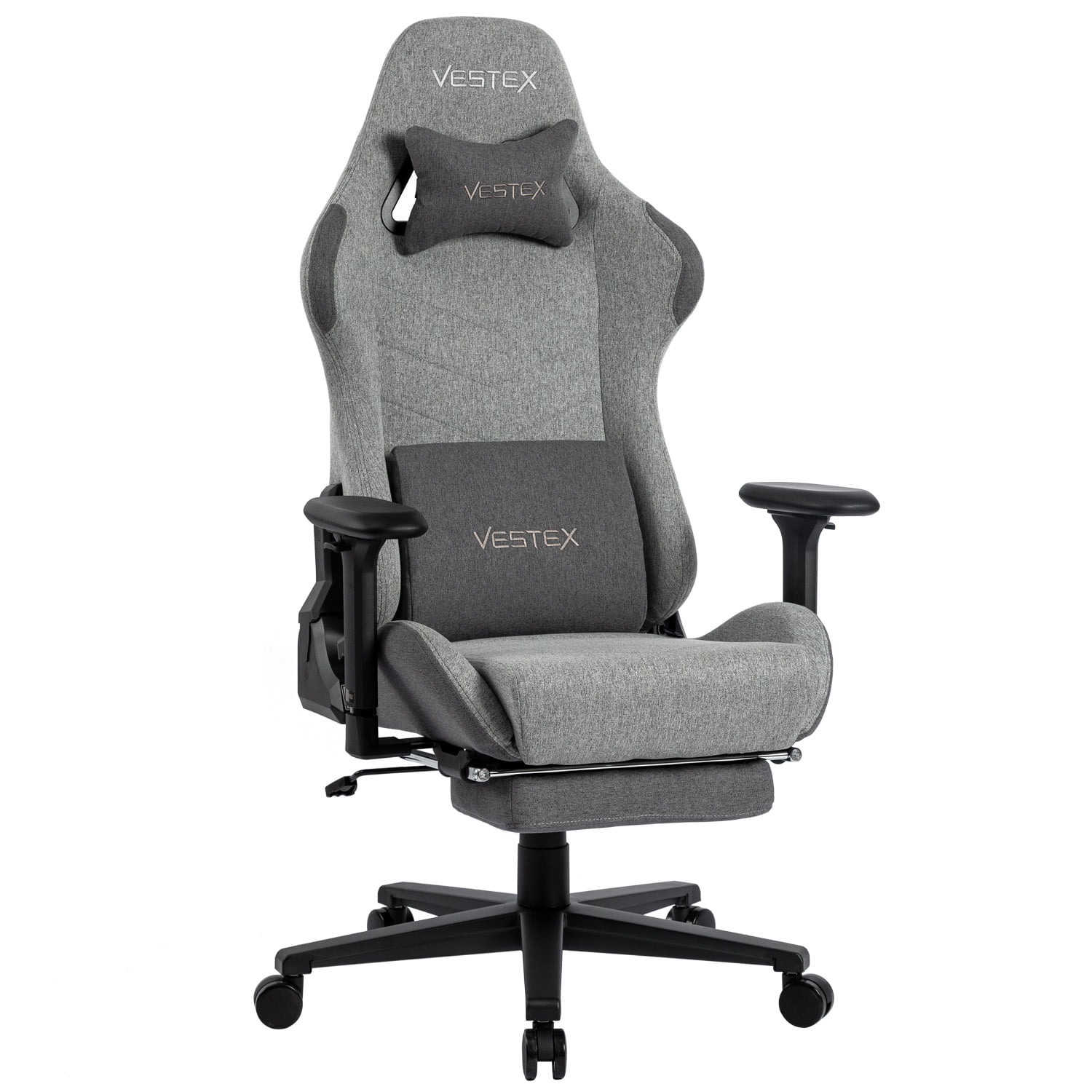 VESTEX VES-S1FT ゲーミングチェア フットレスト付き S1 ライフスタイル オフカラー ファブリック 前傾機能付リクライニング 振動機能付ランバーサポート_4