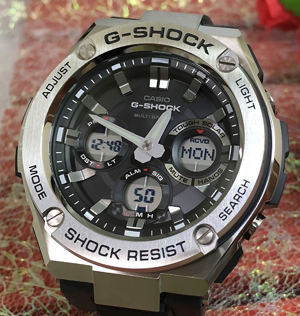 カシオG-SHOCK/GSTーW110ー1AJF電波ソーラー G-SHOCK Gショック Gスチール G-STEEL 電波ソーラー アナデジ