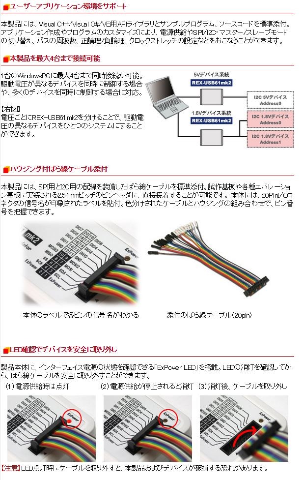ラトックシステム SPI I2Cプロトコルエミュレーター(ハイグレードモデル) REX-USB61mk2