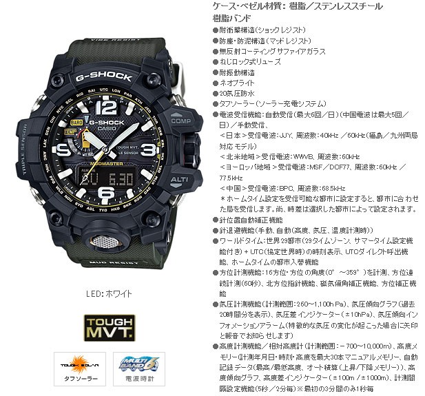 CASIO（カシオ） Gショック マッドマスター GWG-1000-1A3JF ソーラー