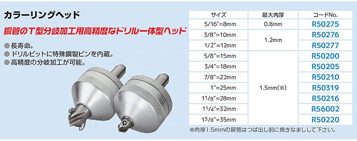 Asada/アサダ カラーリングヘッド1/2=12mm銅管用 R50277