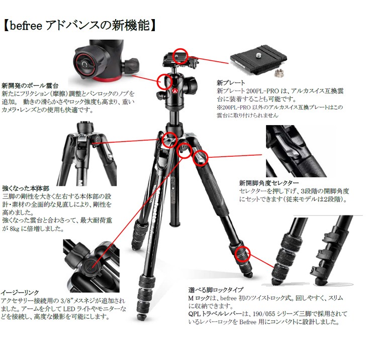 お得定番 Manfrotto マンフロット MKBFRLA-BH befreeアドバンス