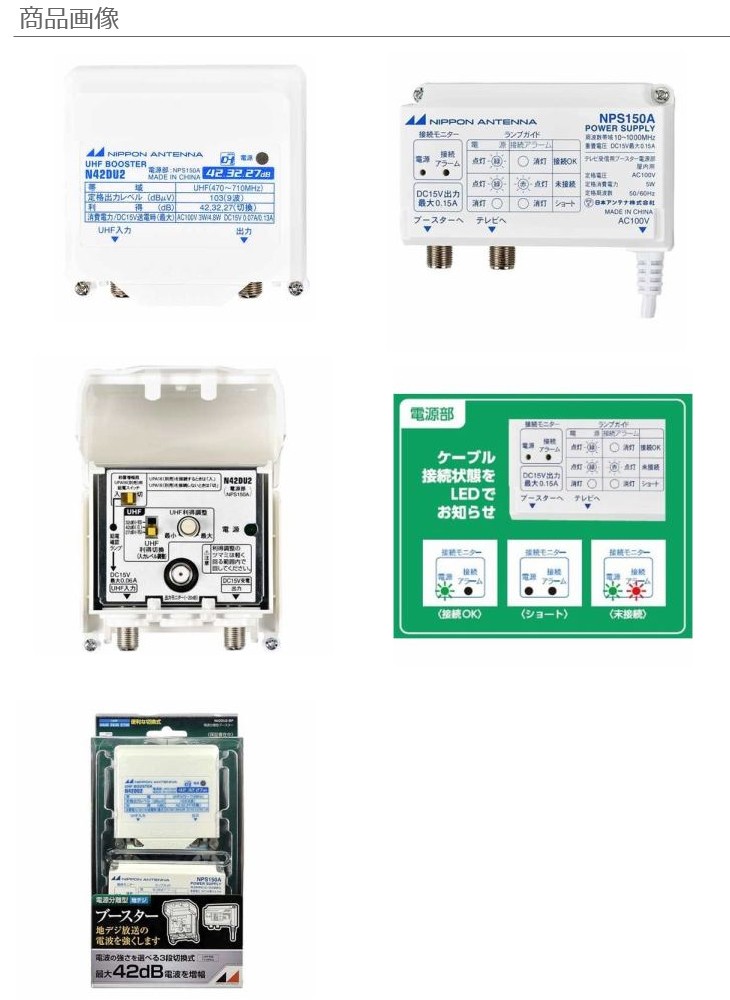日本アンテナ N42DU2-BP 地上デジタル放送対応 利得切替式屋外用電源
