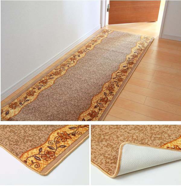 安全IKEHIKO イケヒコ 廊下敷 レッド リーガ 滑りにくい加工 2003410 ナイロン100% 約67×120cm 内装 