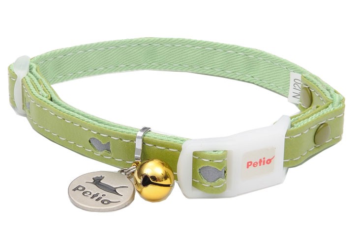 超安い超安いPetio ペティオ CAT COLLAR フィッシュレザーカラー グリーン 首輪、ハーネス、迷子札 