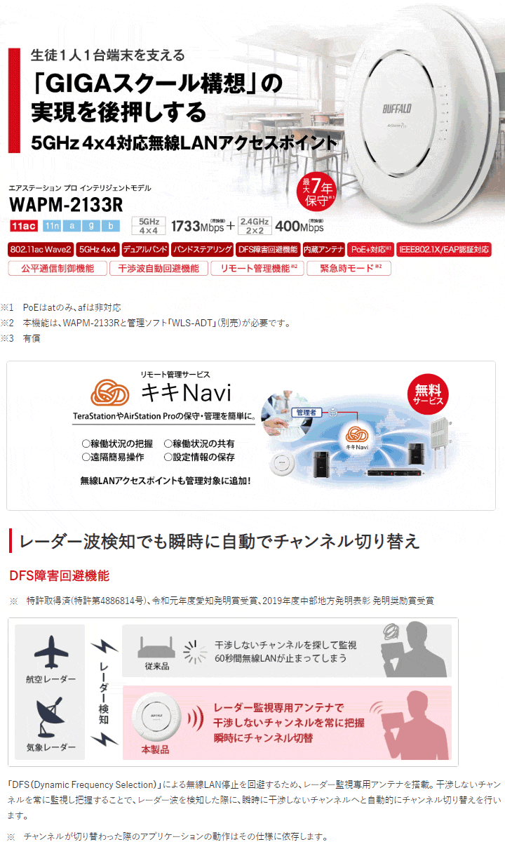 BUFFALO バッファロー 法人向け 11ac WAPM-2133R 4x4 デュアルバンド