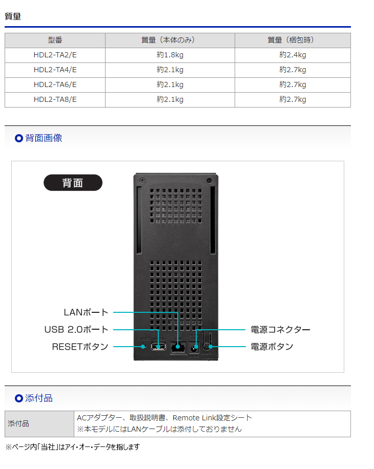 I・O DATA アイ・オー・データ Web限定モデル ネットワーク接続