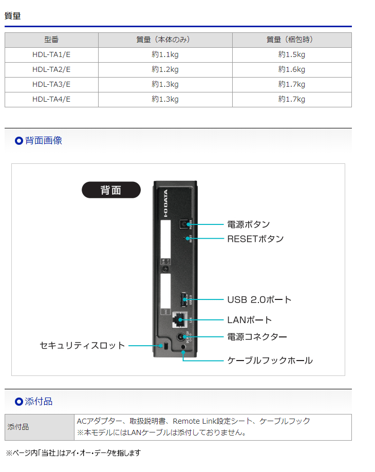 I・O DATA アイ・オー・データ Web限定モデル ネットワーク接続