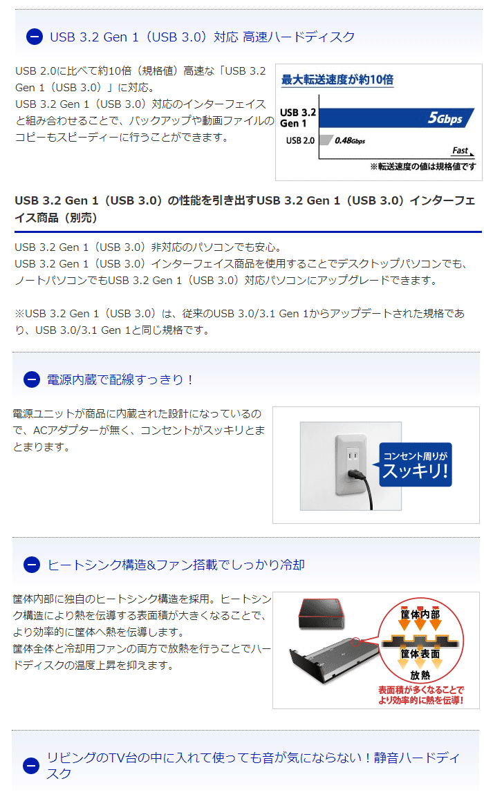 コンセント I・O 3.0)/2.0対応外付けハードディスク(電源内蔵モデル) 4TB HDJA-UT4R murauchi.co.jp - 通販 -  PayPayモール DATA アイ・オー・データ USB 3.2 Gen 1(USB ラバーフッ