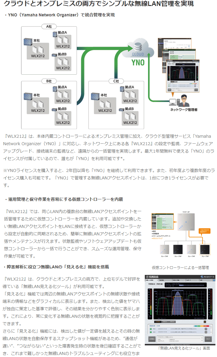 大人気新品大人気新品YAMAHA ヤマハ 無線LANアクセスポイント WLX212(B