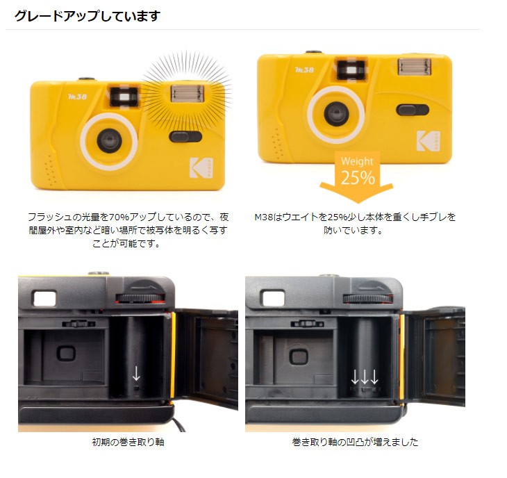 Kodak コダック  DA00236 KODAK  M38  フィルムカメラ (イエロー)