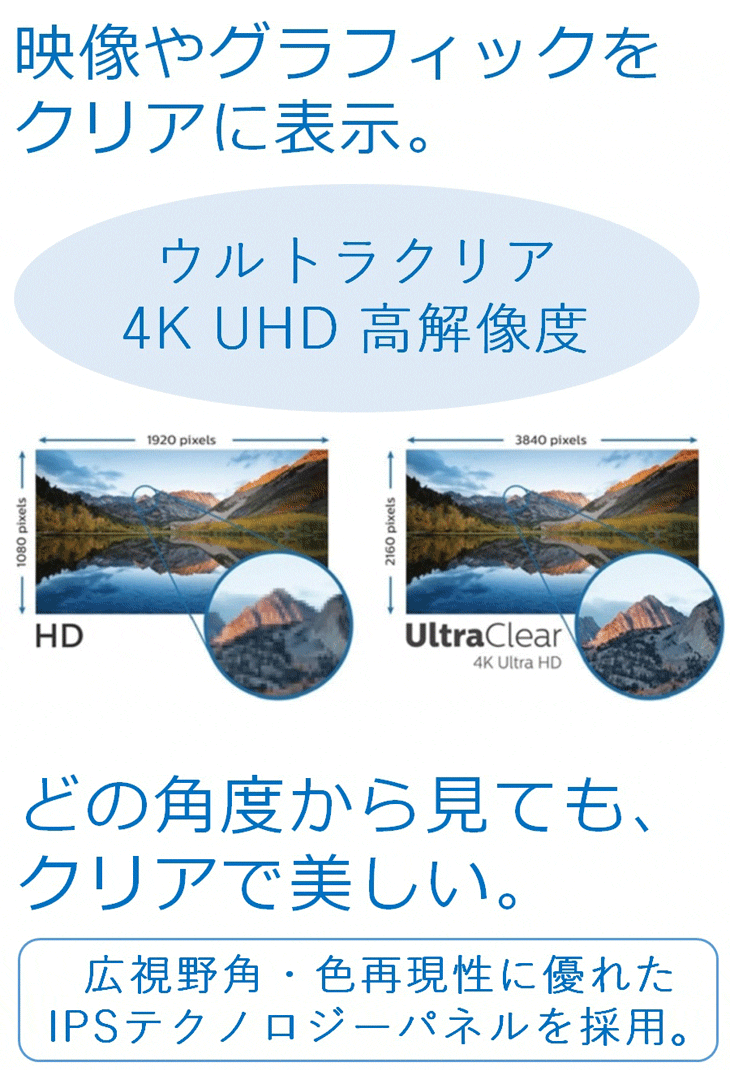 Philips42.5型ワイド 4K HD 液晶ディスプレイ 438P1/ 11