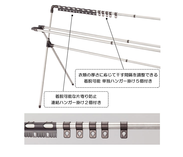 ベストコ 多機能 布団干し 235 ステンレス 高さ調節可能 布団4枚が