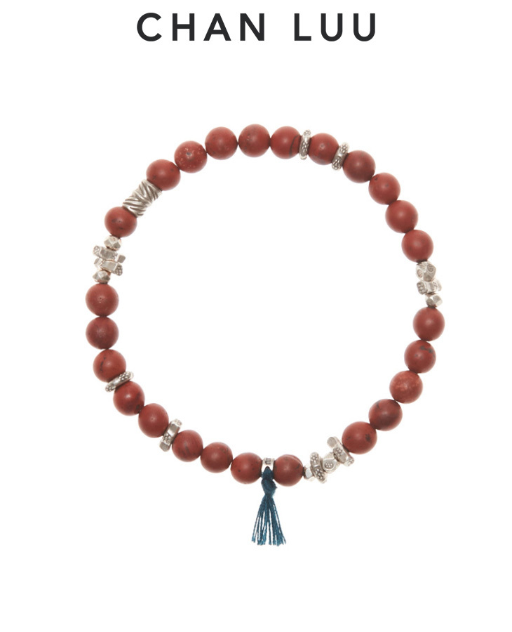 Chan Luu チャンルー メンズ ストレッチブレスレット セミプレシャスストーン レッドジャスパー 専門ショップ 専門ショップ