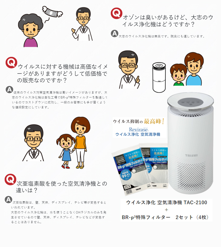 お買得限定品☆夏売れ筋 空気清浄機 レビレース ウイルス浄化空気清浄