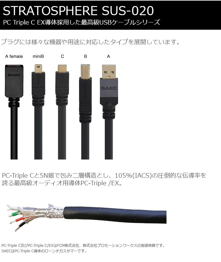 ディスカウント SAEC サエクコマース STRATOSPHERE A USB SUS-020 Type