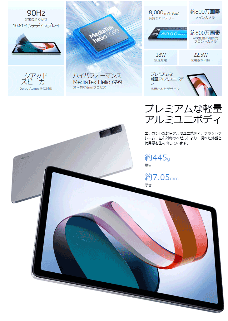 Xiaomi Redmi Pad タブレット 10.61インチ