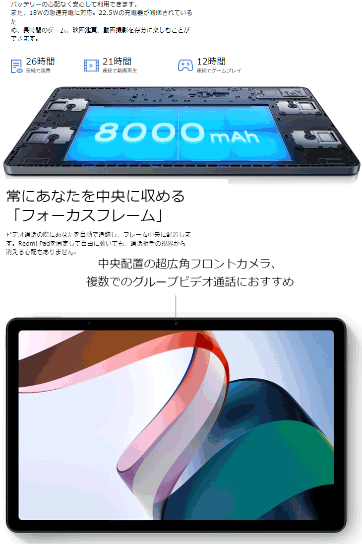 Xiaomi シャオミ  10.61型タブレット Redmi Pad Graphite Gray 4GB 128GB グラファイトグレー