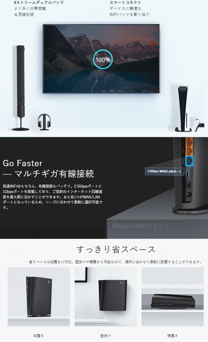 TP-Link ティーピーリンク Wi-Fi 6対応 無線LANルーター 4804+1148Mbps